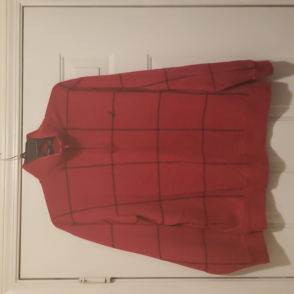 Nautica red/black striped quarter zip jacket.